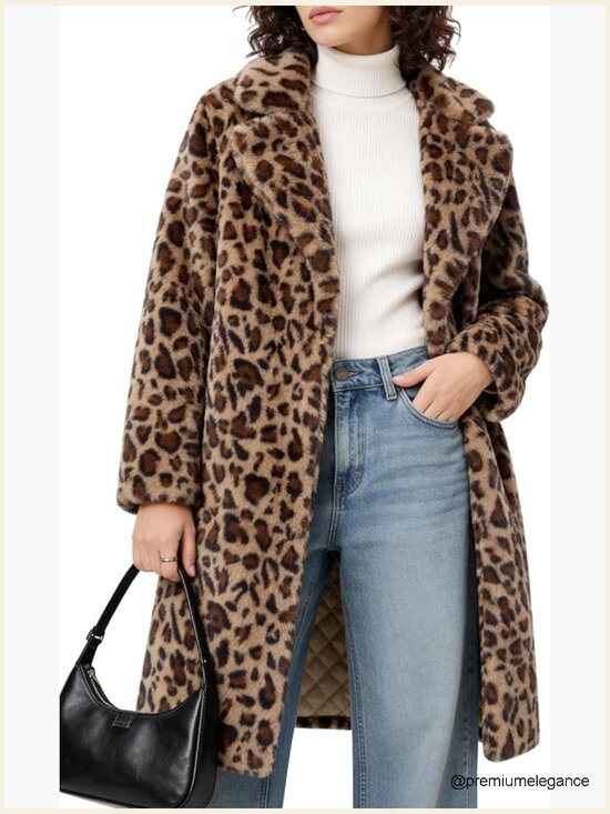 Jackets & Blazers - Faux Fur Coat Fuzzy Fleece Open Front Lapel Long Sleeve Longline Jacket